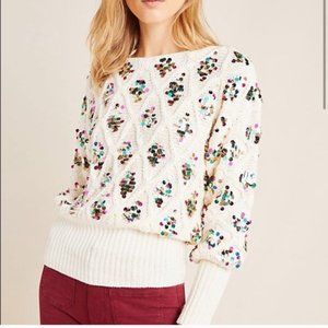 Anthropologie Lara Sequined Sweater M